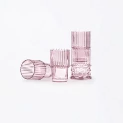 Athena Stackable Glasses - Pink -Furniture Store Athena Stackable Glasses Pink.02