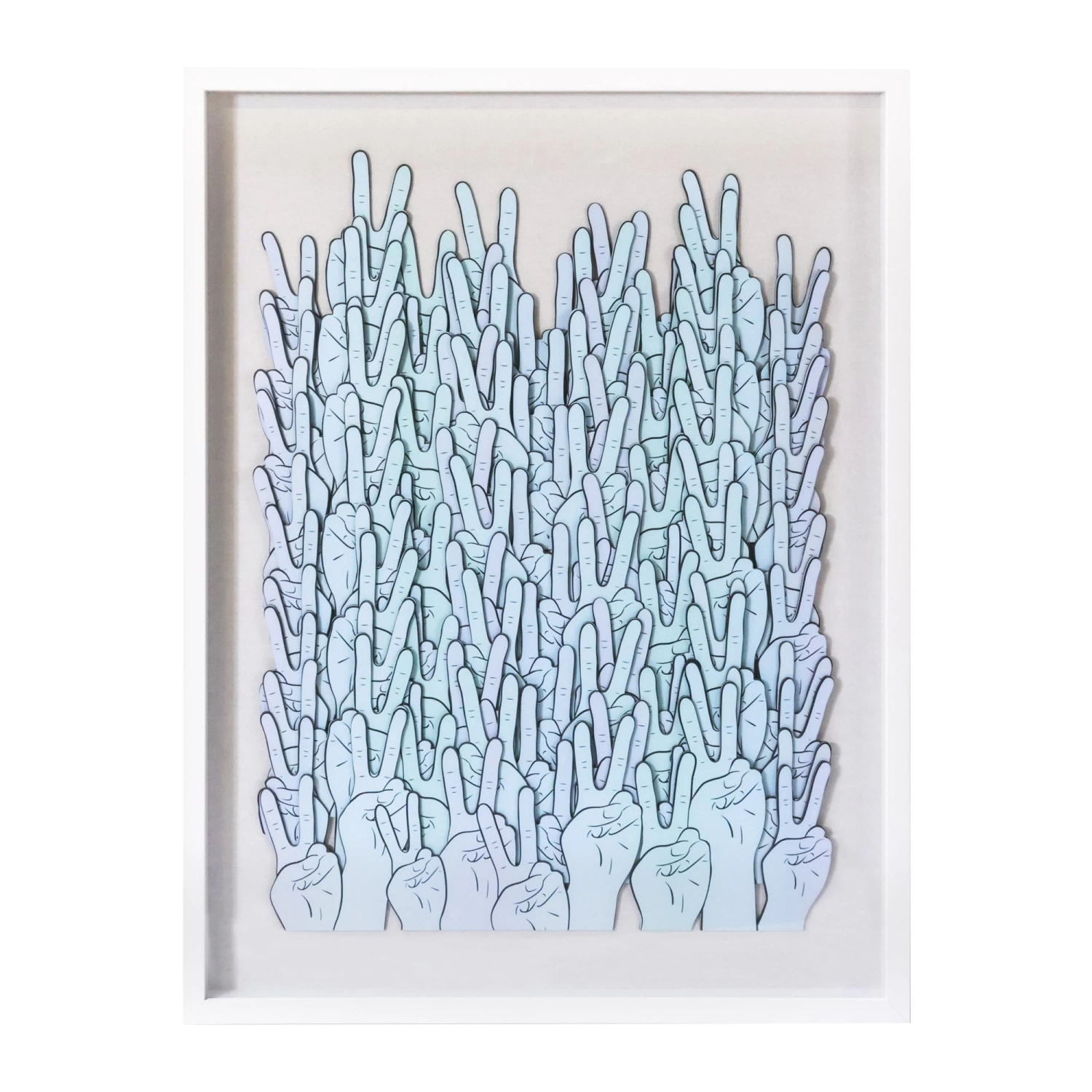 Blue Ombre Peace Hands 3 Blue Ombre Peace Hands