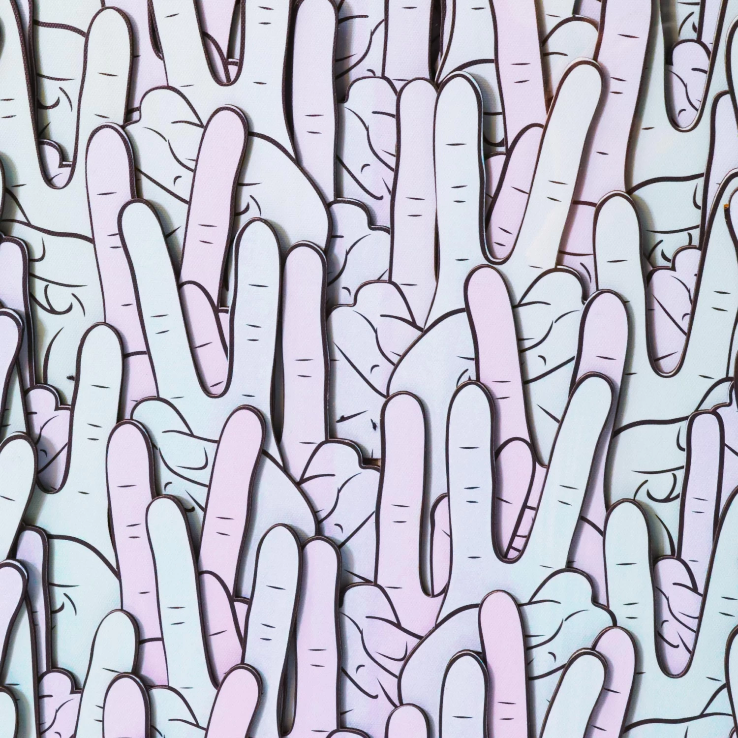 Blue Ombre Peace Hands 4 Blue Ombre Peace Hands - Image 2