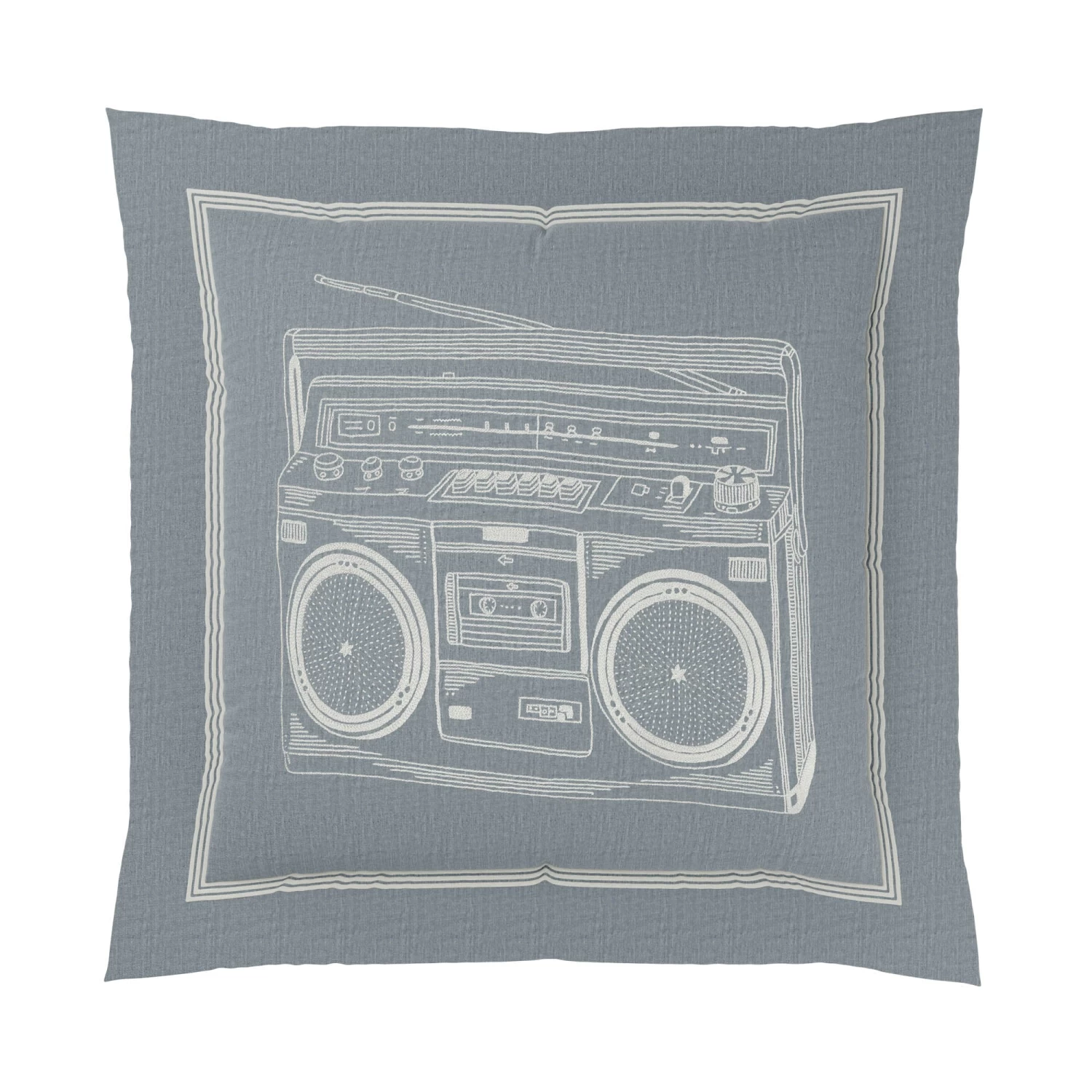 Chambray Boombox Pillow Cover 3 Chambray Boombox Pillow Cover