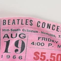 Rock ‘N Roll Stub - 1966 8 Rock ‘N Roll Stub - 1966 -Furniture Store ConcertTicket TheBeatlesPink.03