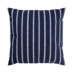 Dobby Navy & White Stripe Linen Pillow