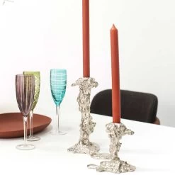 Drip Candle Holder In Silver - Small -Furniture Store Drip Candle Holder Small.03