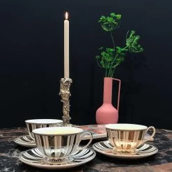 Drip Candle Holder In Silver - XXL -Furniture Store Drip Candle Holder XXL.03