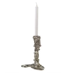 Drip Candle Holder In Silver - Large