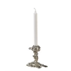 Drip Candle Holder In Silver - Small
