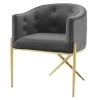 Elle Dining Chair In Grey Velvet