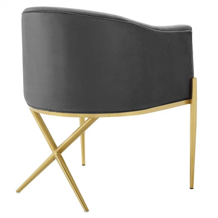 Elle Dining Chair In Grey Velvet 4 Elle Dining Chair In Grey Velvet - Image 2