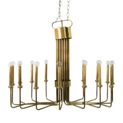 Parzinger Style Brass Chandelier Horizontal