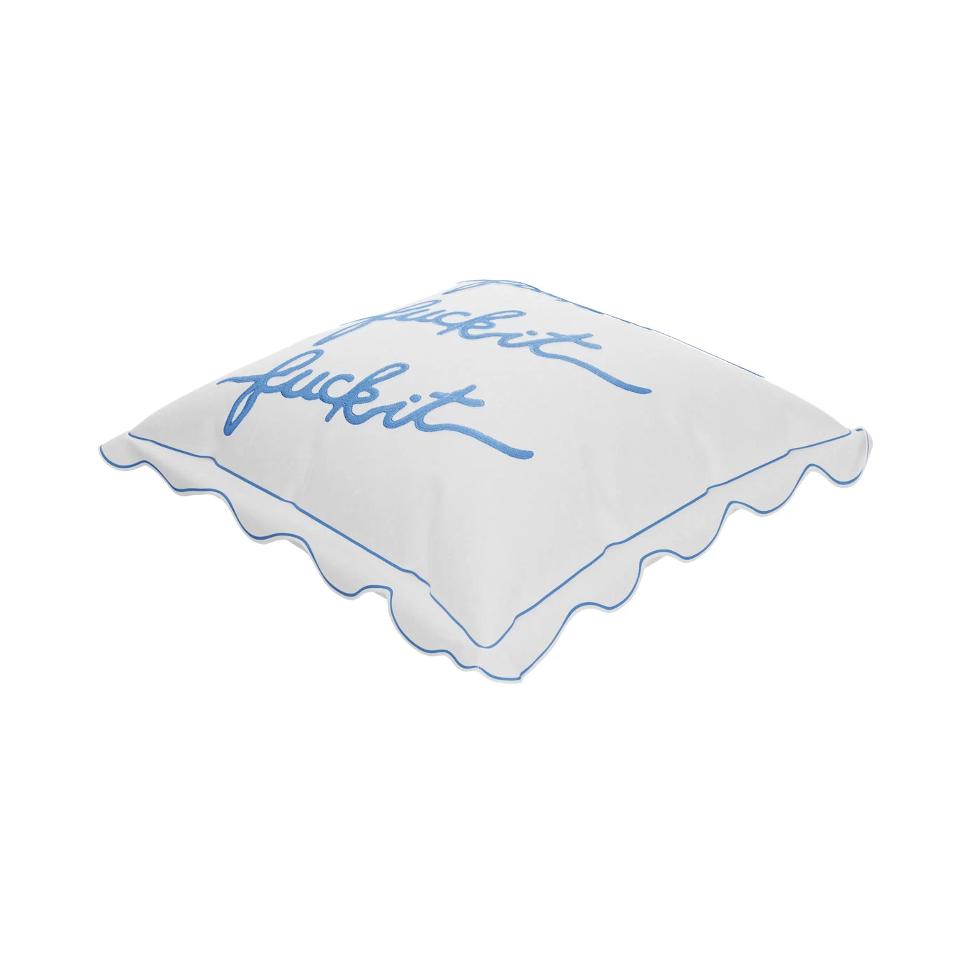 Fuck It Large Scallop Pillow Cover - Sapphire 5 Fuck It Large Scallop Pillow Cover - Sapphire - Image 3