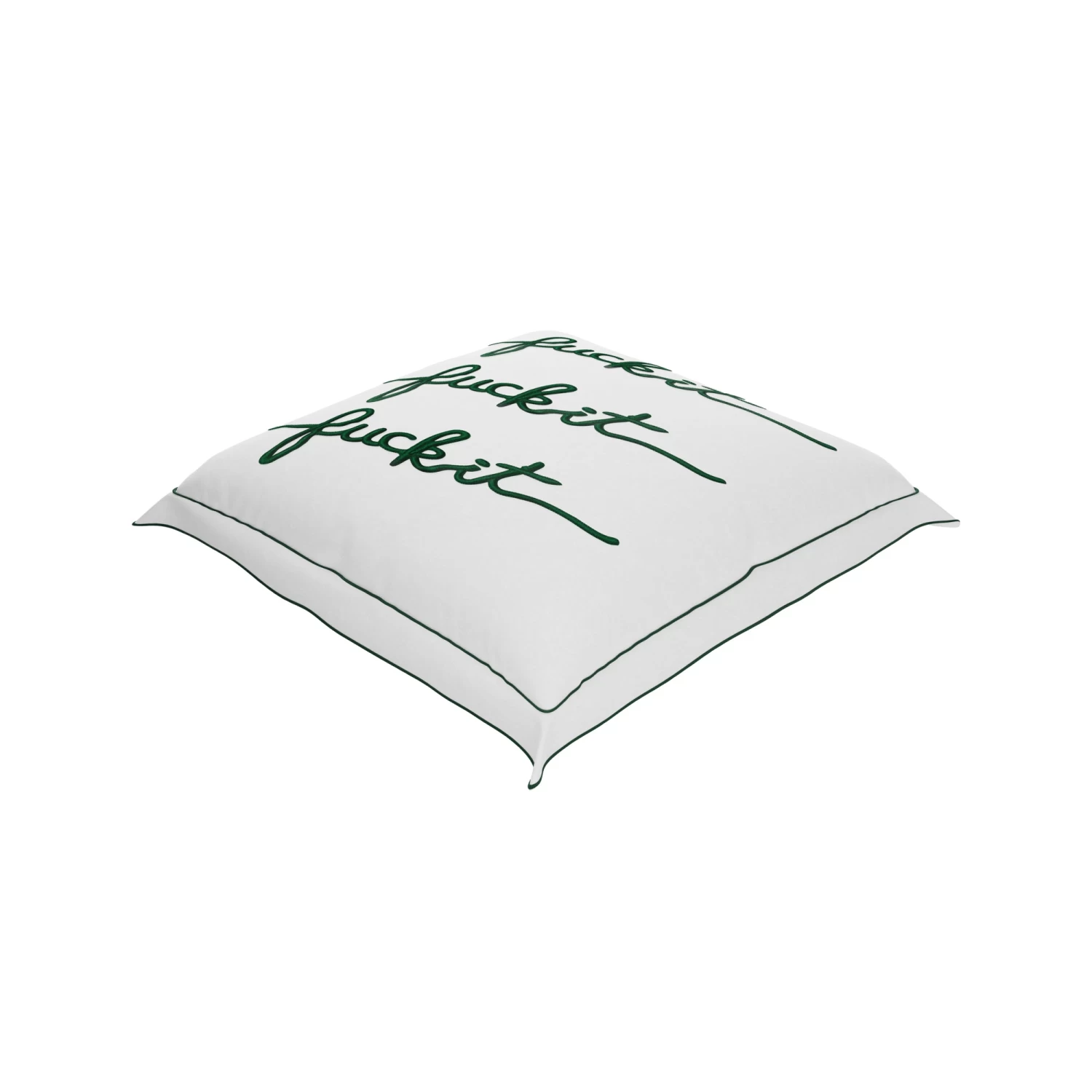 Fuck It Pillow Cover Square - Emerald 4 Fuck It Pillow Cover Square - Emerald - Image 2
