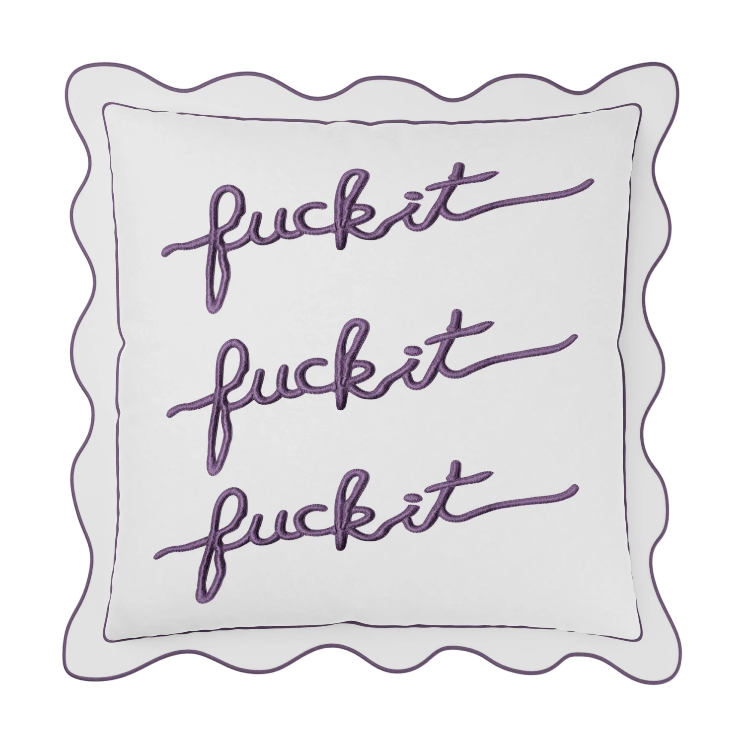 Fuck It Large Scallop Pillow Cover - Lavender 3 Fuck It Large Scallop Pillow Cover - Lavender