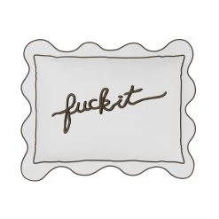 Fuck It Small Scallop Pillow Cover - Slate