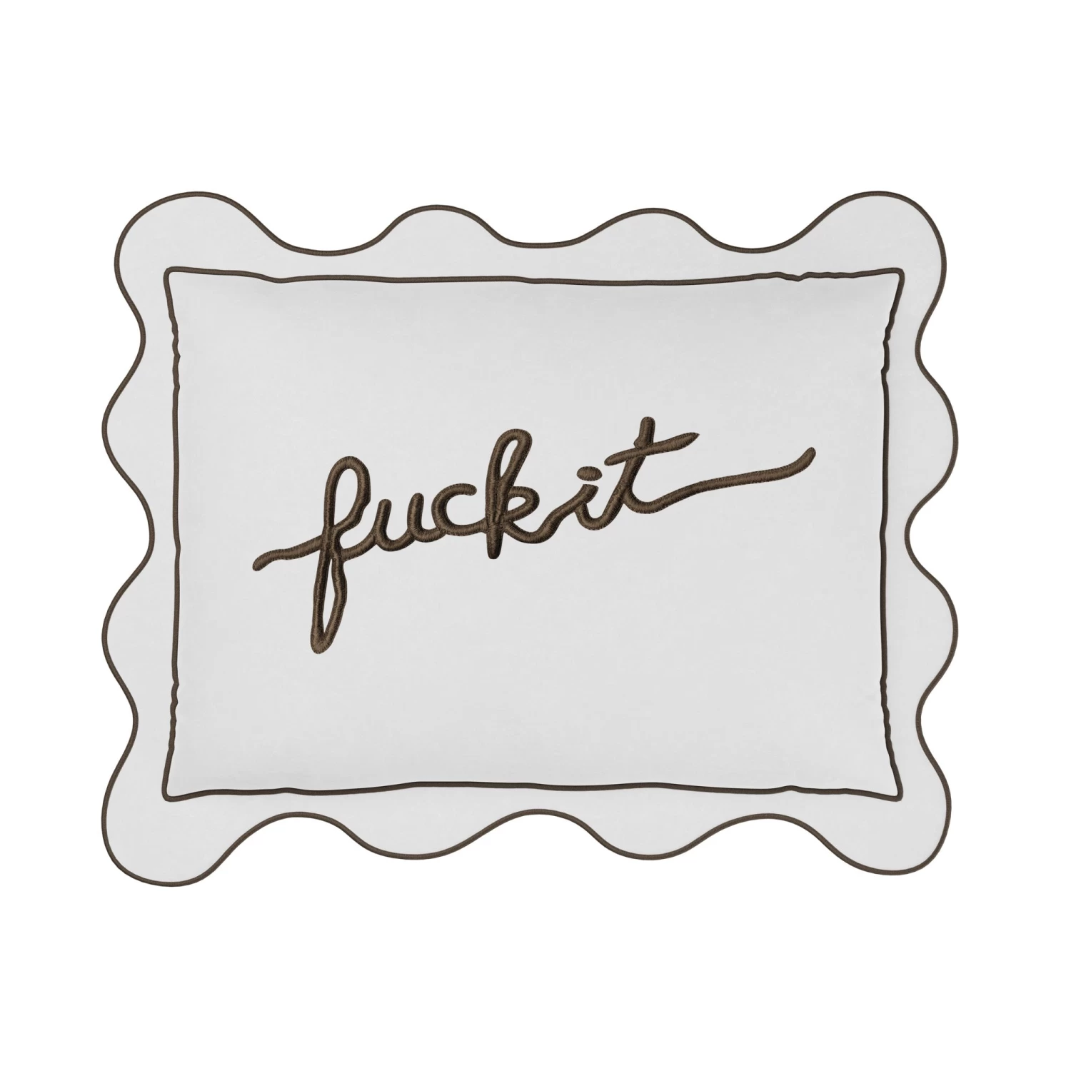 Fuck It Small Scallop Pillow Cover - Slate 3 Fuck It Small Scallop Pillow Cover - Slate