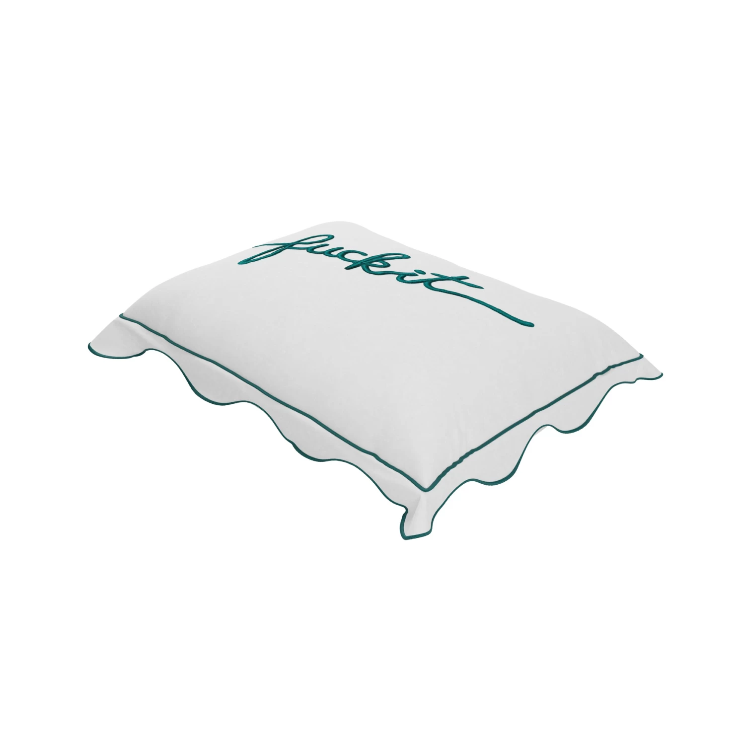Fuck It Small Scallop Pillow Cover - Teal 4 Fuck It Small Scallop Pillow Cover - Teal - Image 2