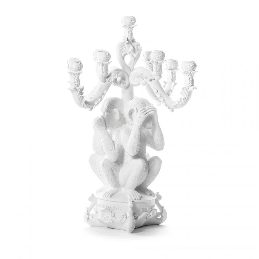 Giant Burlesque 3 Monkeys Candelabra - White By Seletti 5 Giant Burlesque 3 Monkeys Candelabra - White By Seletti - Image 3