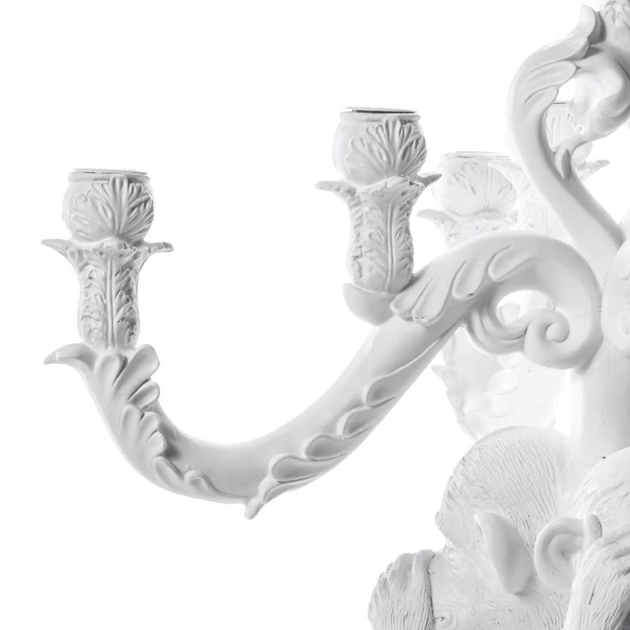 Giant Burlesque 3 Monkeys Candelabra - White By Seletti 6 Giant Burlesque 3 Monkeys Candelabra - White By Seletti - Image 4