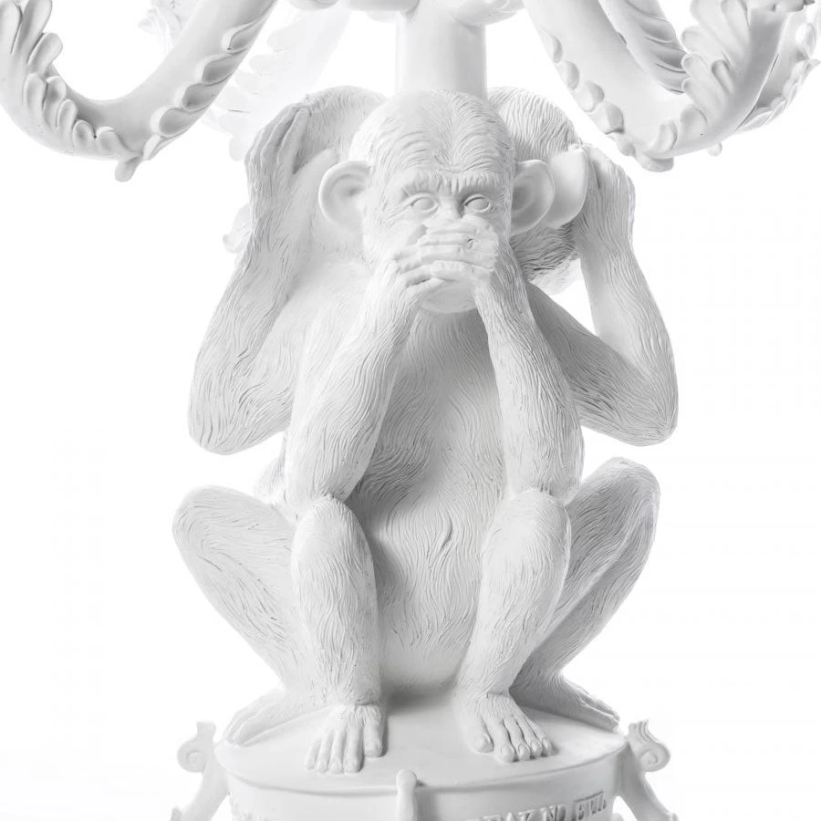 Giant Burlesque 3 Monkeys Candelabra - White By Seletti 7 Giant Burlesque 3 Monkeys Candelabra - White By Seletti - Image 5