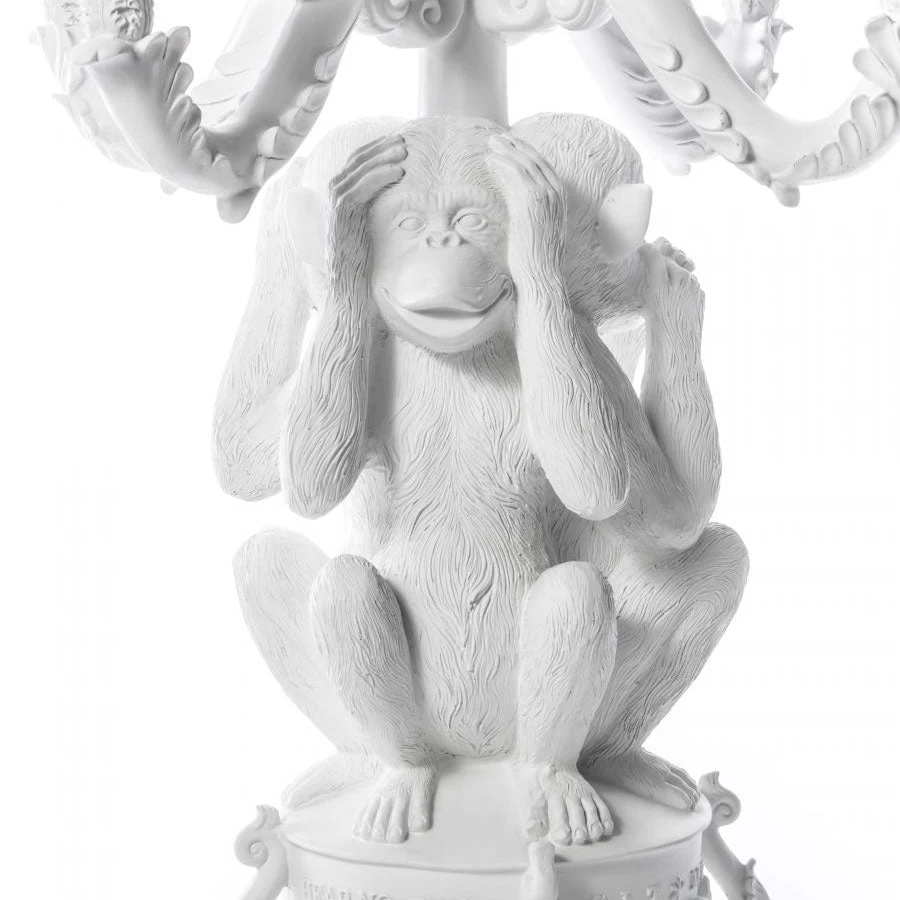 Giant Burlesque 3 Monkeys Candelabra - White By Seletti 11 Giant Burlesque 3 Monkeys Candelabra - White By Seletti - Image 9