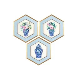 Ginger Vase Hexagon Art - Set Of 3