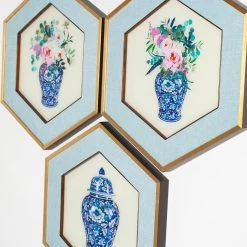 Ginger Vase Hexagon Art - Set Of 3 -Furniture Store Ginger 20Vase 20Hexagon 20Art 20 20Set 20of 203.03