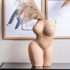 Lady Polyresin Pot - Sand Brown -Furniture Store LadyPolyresinPot SandBrown.06