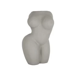 Lady Polyresin Pot - Warm Grey