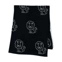 Lion Baby Throw - Black