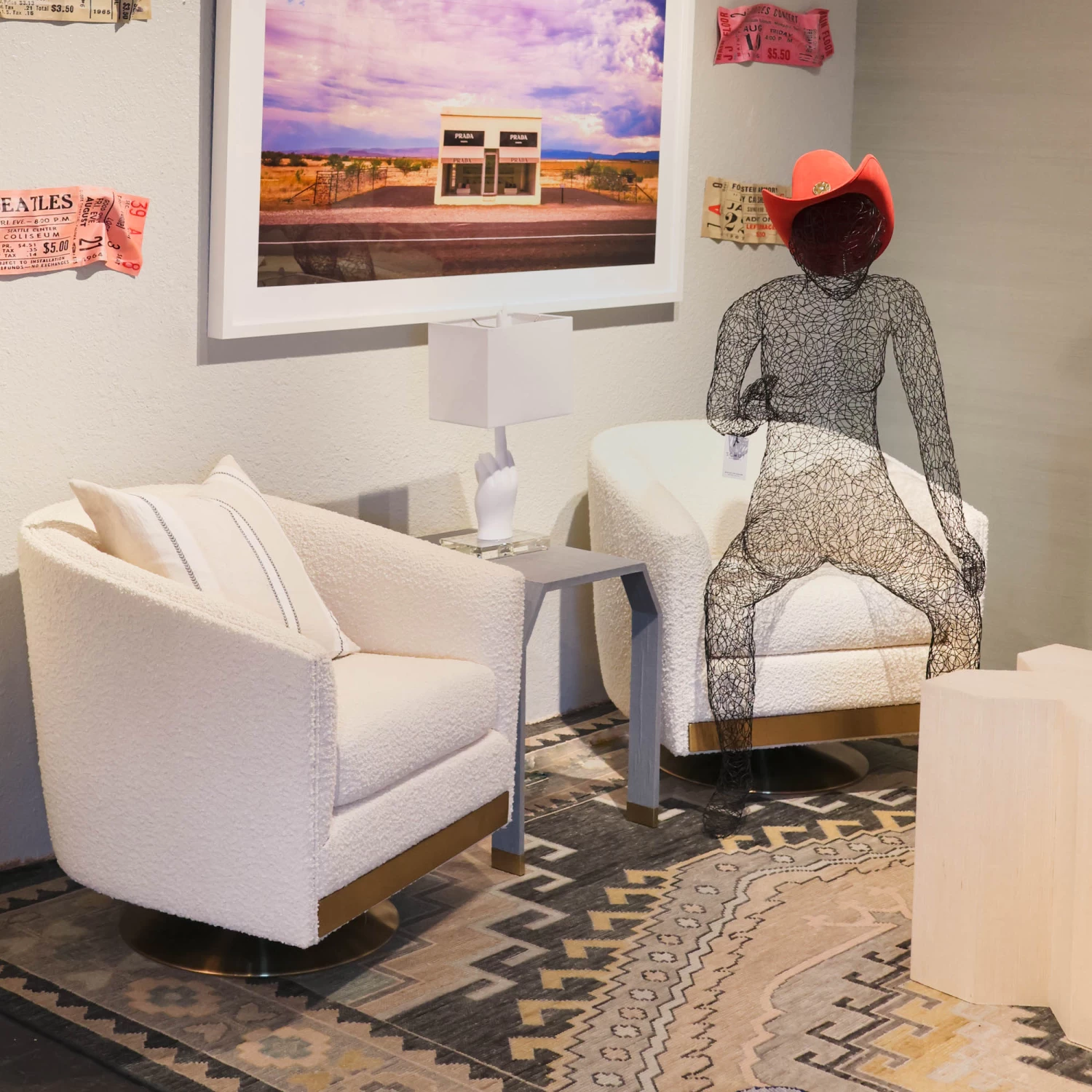 Lost & Found Swivel Chair In Ivory Boucle 4 Lost & Found Swivel Chair In Ivory Boucle - Image 2