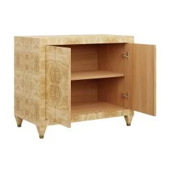 Custom Mallory Chest -Furniture Store MalloryChest.NaturalMappaBurlDoorsOpen.01