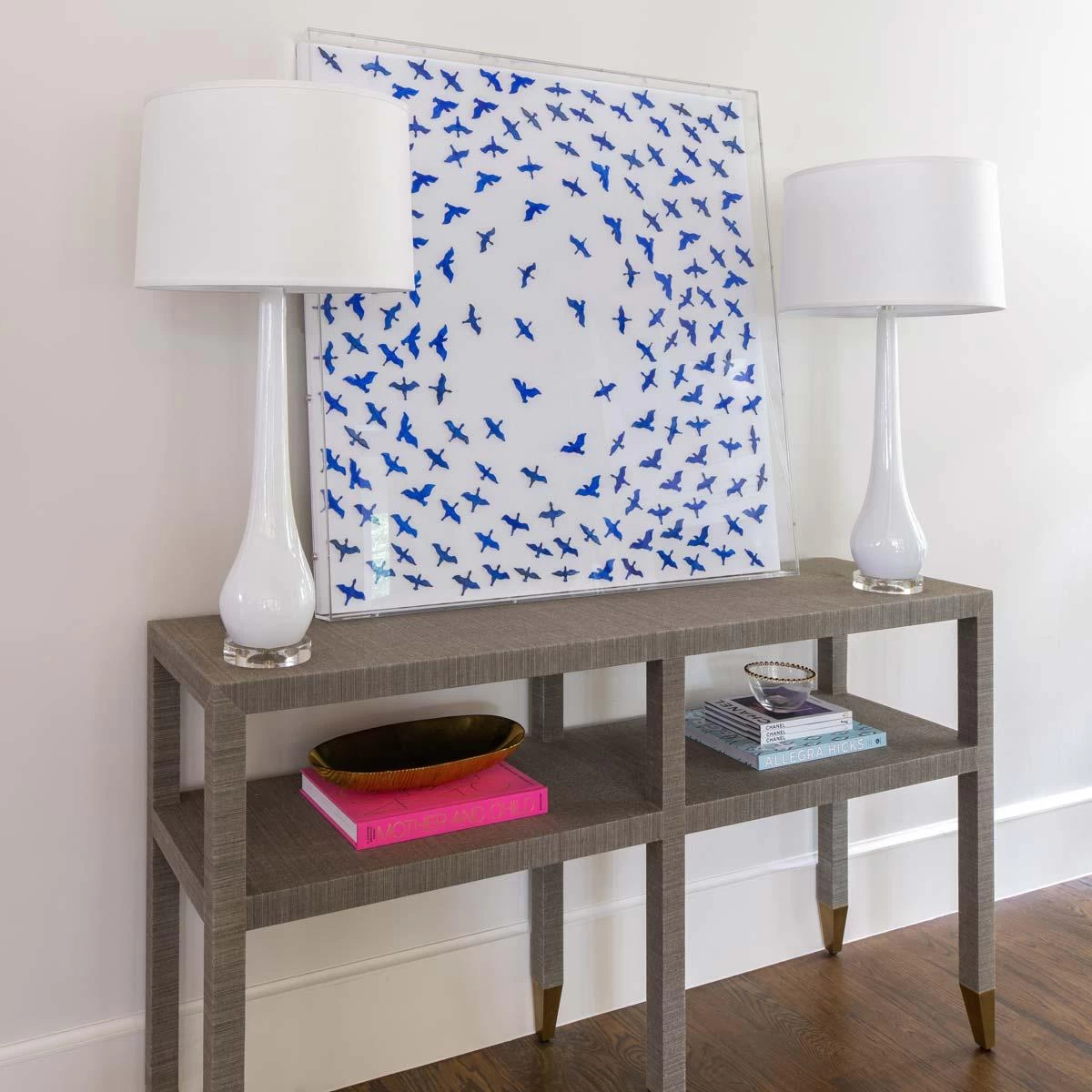 Quick Ship Mary Carmen Console In Elizabeth Grasscloth 4 Quick Ship Mary Carmen Console In Elizabeth Grasscloth - Image 2