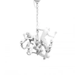 Monkey Lamp - Chandelier White By Seletti -Furniture Store Monkey chandelier bianco spento 3 1