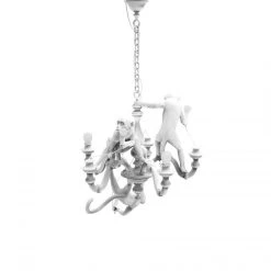 Monkey Lamp - Chandelier White By Seletti -Furniture Store Monkey chandelier bianco spento 4 1