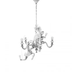 Monkey Lamp - Chandelier White By Seletti -Furniture Store Monkey chandelier bianco spento 5 1