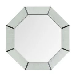 Montreal Mirror In Caroline Grasscloth - Chrome