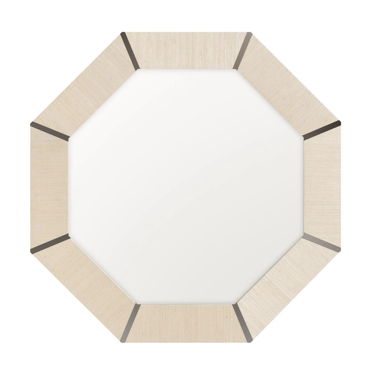Montreal Mirror In Henry Grasscloth - Chrome 3 Montreal Mirror In Henry Grasscloth - Chrome
