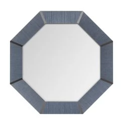 Montreal Mirror In Norris Grasscloth - Chrome