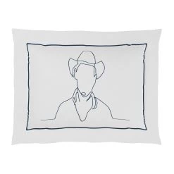 Navy Cowboy Boudoir Pillow Cover