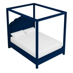 Custom Novi Canopy Bed 29 Custom Novi Canopy Bed -Furniture Store NoviCanopyBedinAdelaNavyVelvet.03