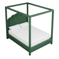 Custom Novi Canopy Bed 26 Custom Novi Canopy Bed -Furniture Store NoviCanopyBedinEvelynEmeraldVelvet.03