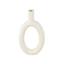 Oval Ring Vase - Ivory