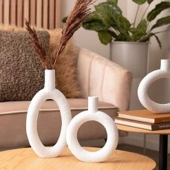 Oval Ring Vase - Ivory -Furniture Store OvalRingVase Ivory.03