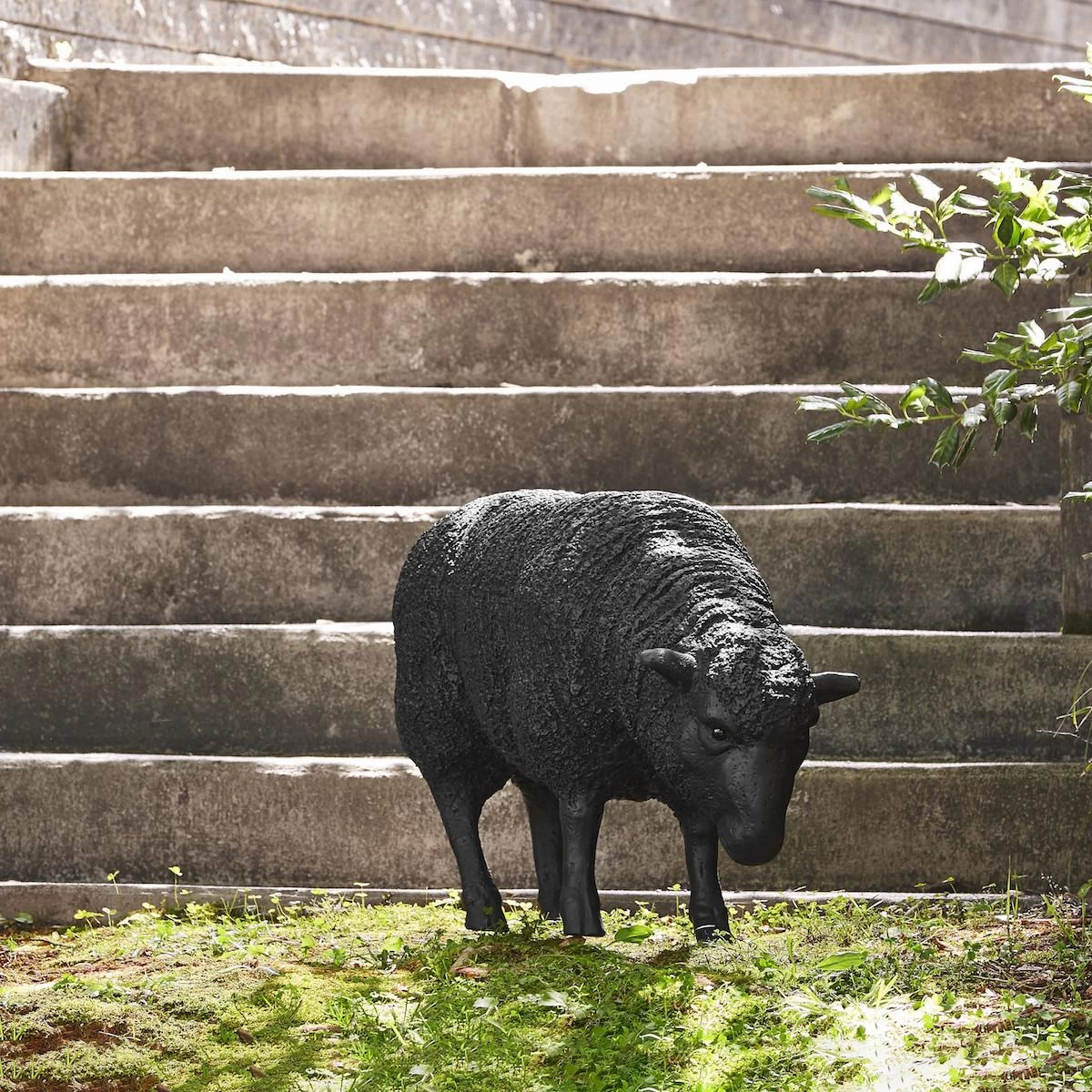 Black Resin Indoor Outdoor Sheep 4 Black Resin Indoor Outdoor Sheep - Image 2