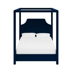 Custom Provence Canopy Bed 37 Custom Provence Canopy Bed -Furniture Store ProvenceCanopyBedinAdelaNavyVelvet.01
