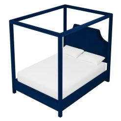 Custom Provence Canopy Bed 39 Custom Provence Canopy Bed -Furniture Store ProvenceCanopyBedinAdelaNavyVelvet.03