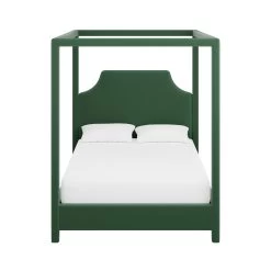 Custom Provence Canopy Bed 31 Custom Provence Canopy Bed -Furniture Store ProvenceCanopyBedinEvelynEmeraldVelvet.01
