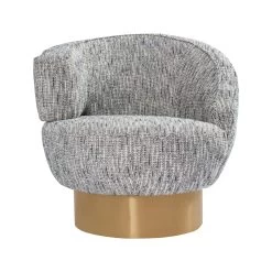 Rainmaker Swivel Chair In Stone Blue - Left
