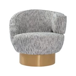 Rainmaker Swivel Chair In Stone Blue - Right