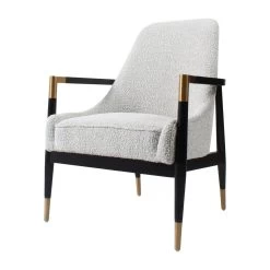 Santarelli Lounge Chair In Grey Boucle