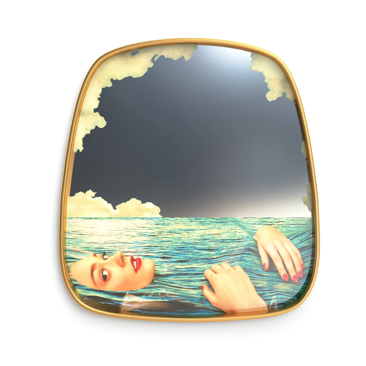 Sea Girl Mirror With Gold Frame By Seletti 3 Sea Girl Mirror With Gold Frame By Seletti